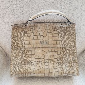 Claudia Firenze Croc Embossed Leather Handbag